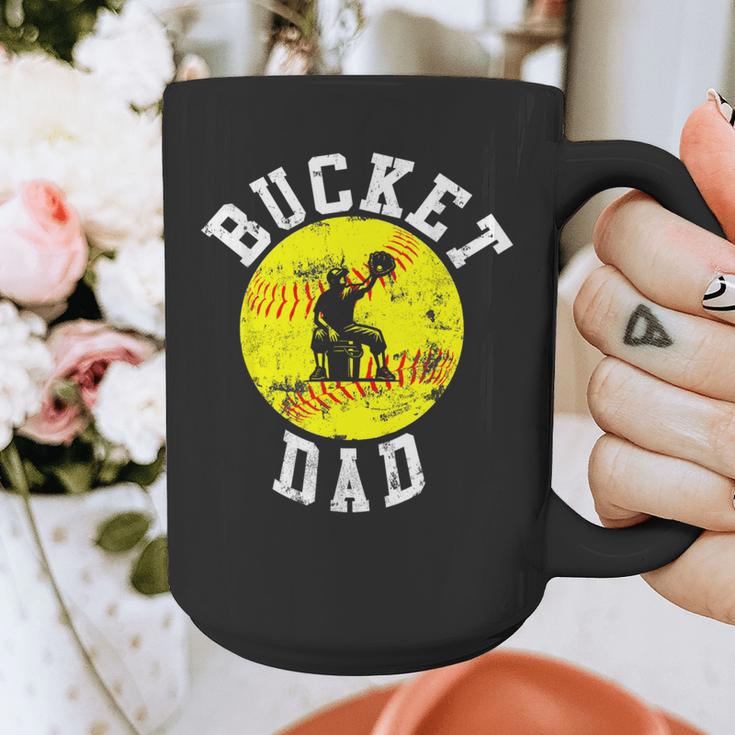 Bucket Dad Softball Dad Baseball Father's Coach Graphic Print Coffee Mug
