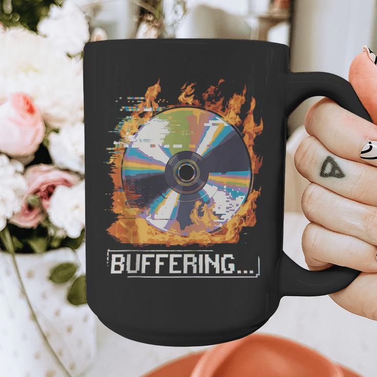 Buffering Glitched CD On Fire 2000s Nostalgia Graphic Print Coffee Mug