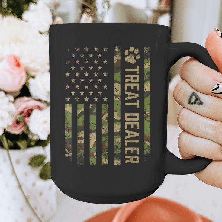 Camo Cat Treat Dealer American Flag US Cat Dad 4th Of July For Men Women Graphic Print Coffee Mug