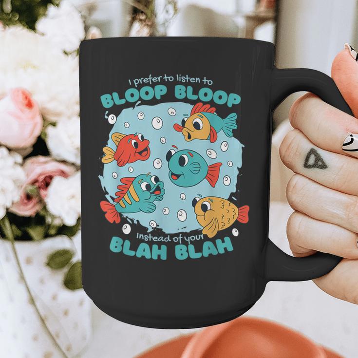 Cartoon Sarcasm Anti-Social Nihilism Introvert Fish Graphic Print Coffee Mug