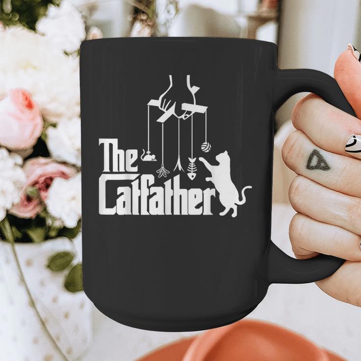 Cat Dad Life The Catfather Fathers Day Vintage Graphic Print Coffee Mug
