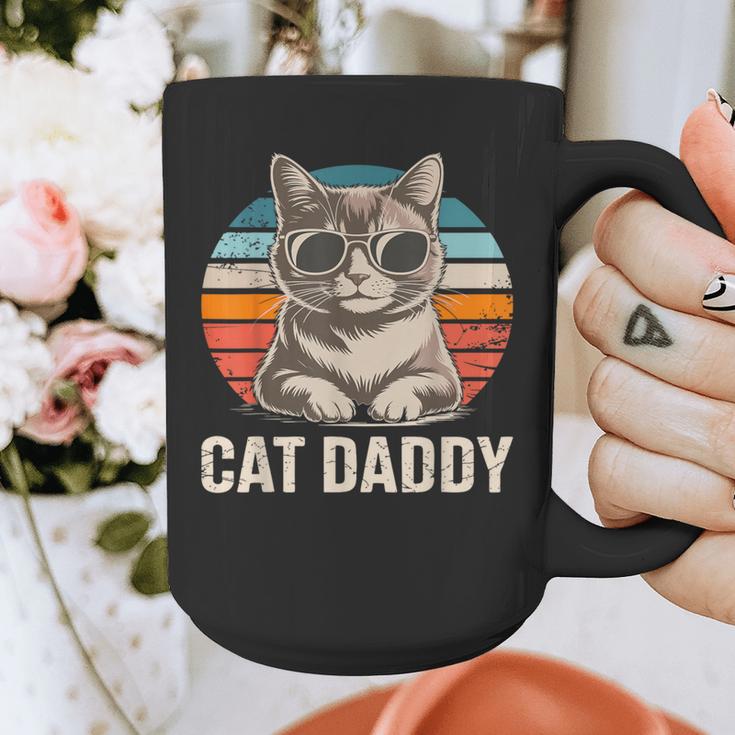 Cat Daddy Shirt Men Cat Lover Dad Fathers Day Graphic Print Coffee Mug