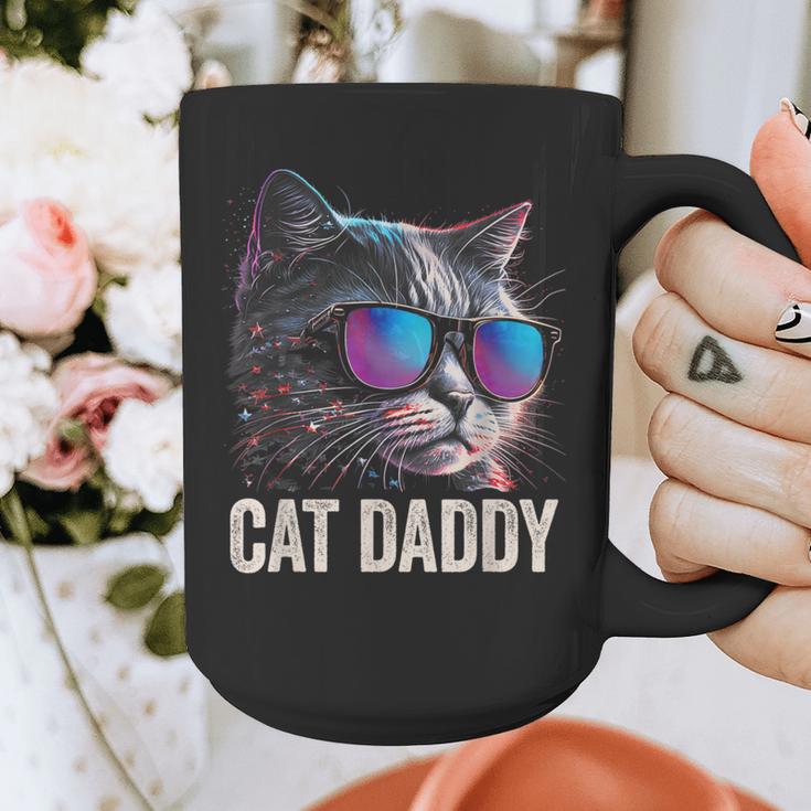 Cat Daddy Shirt Cat Sunglasses Cool Cat Dad Men Father Graphic Print Coffee Mug