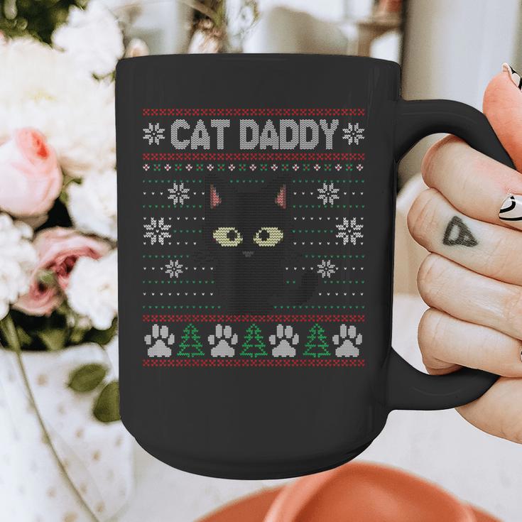 Cat Daddy Ugly Christmas Sweater Pajama Kitty Cat Lover Xmas Graphic Print Coffee Mug