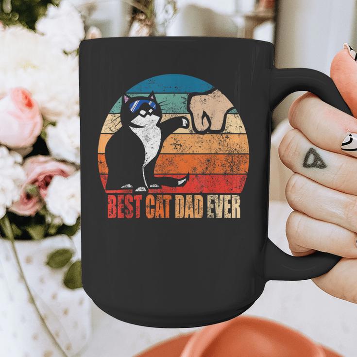 Cat Loving Daddy Fathers Day Mens None Best Cat Dad Ever Paw Fist Bump Fathers Day TeeShirt Small US Graphic Print Coffee Mug