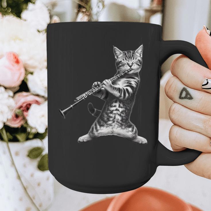 Cat Playing The Clarinet For Cat Lover Cat Mom Cat Dad Graphic Print Coffee Mug