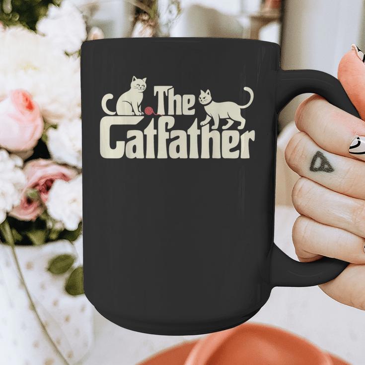 The Catfather Cat Dad Father's Day Cat Lover Graphic Print Coffee Mug