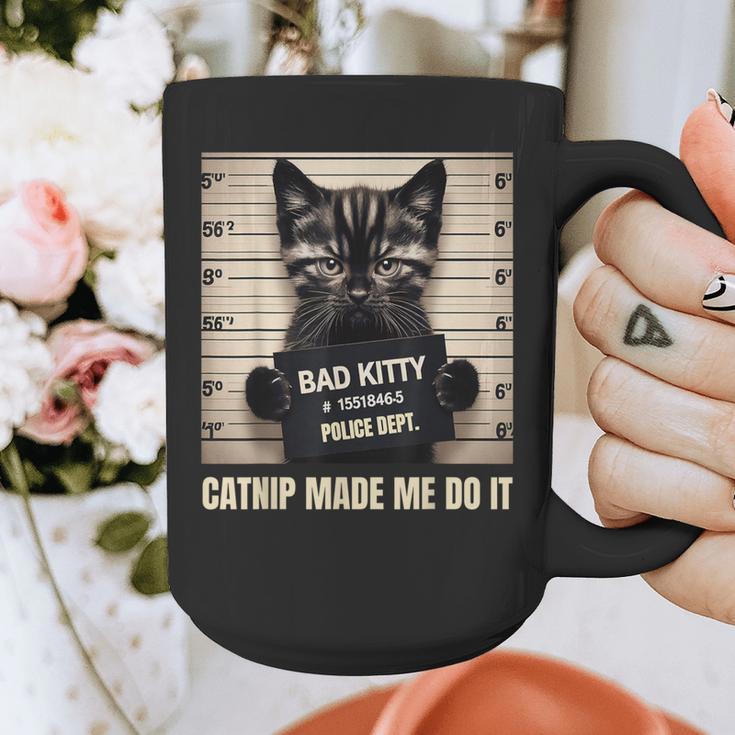Catnip Made Me Do It Mugshot For Cat Lover Cat Mom Cat Dad Graphic Print Coffee Mug