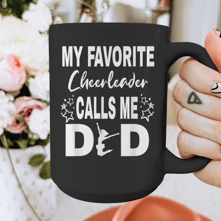 Cheer Dad My Favorite Cheerleader Calls Me Dad Graphic Print Coffee Mug