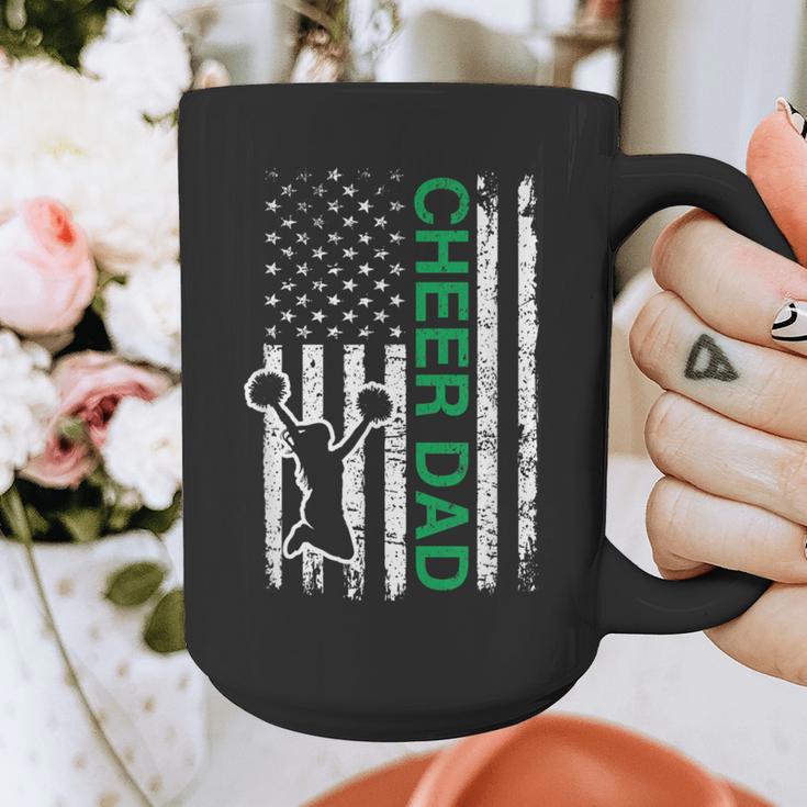 Cheer Dad Flag Green Cheerleading Graphic Print Coffee Mug