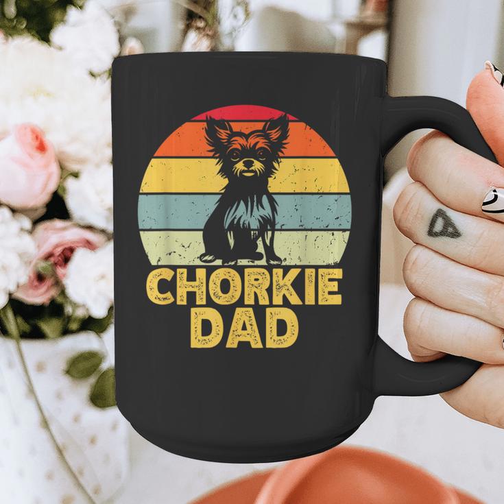 Chorkie Dad Retro Sunset Chihuahua Yorkie Mix Lover Graphic Print Coffee Mug