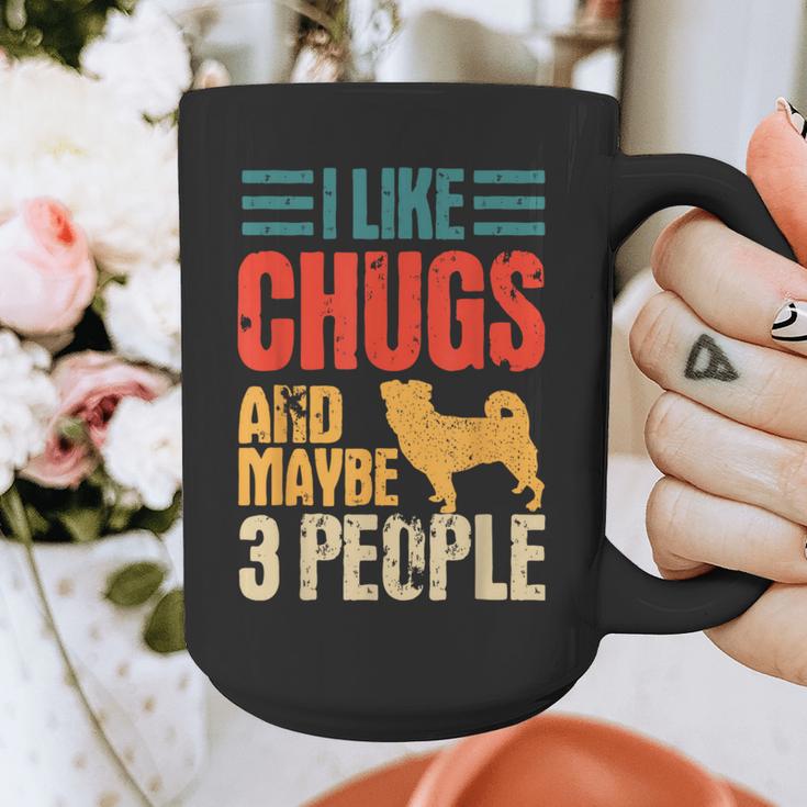 Chug Dog Retro Vintage Pughuahua Owner Fur Parent Introvert Graphic Print Coffee Mug