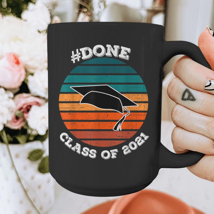 Class Of 2021 Done Senior Graduation Retro Sunset Graphic Print Coffee Mug