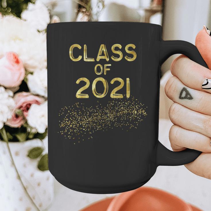 CLASS Of 2021 Gold Bokeh Confetti Fun Graduation Graphic Print Coffee Mug