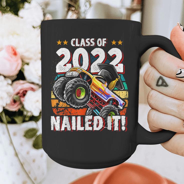 Class Of 2022 Monster Truck Graduation Cap Retro Sunset Boy Graphic Print Coffee Mug