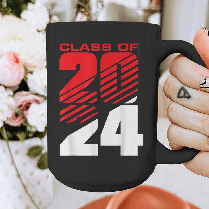 Class Of 2024 High School Senior Graduation Red Sports Style Graphic Print Coffee Mug