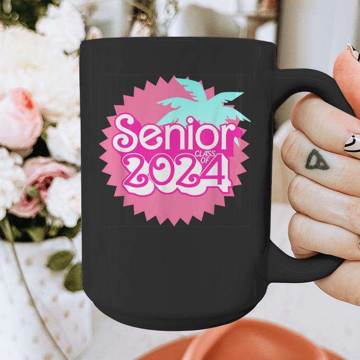 Class Of 2024 Senior Pink Retro Classic Girl Grad Graduation Graphic Print Coffee Mug