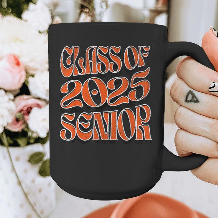 Class Of 2025 Senior Orange And Student Graduation Graphic Print Coffee Mug