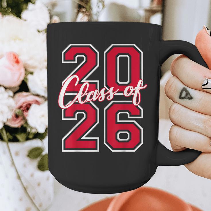 Class Of 2026 Graduation Red With Varsity Letters Graphic Print Coffee Mug
