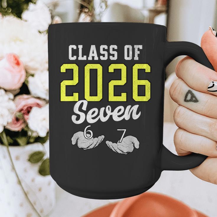 Class Of 2026 Six Seven Senior Yellow Graduation 6 7 Graphic Print Coffee Mug
