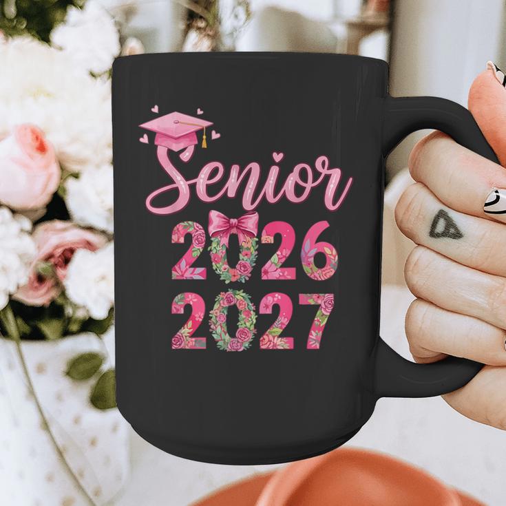 Coquette Pink Bow Flowers Senior 2026 2027 Graduation Graphic Print Coffee Mug