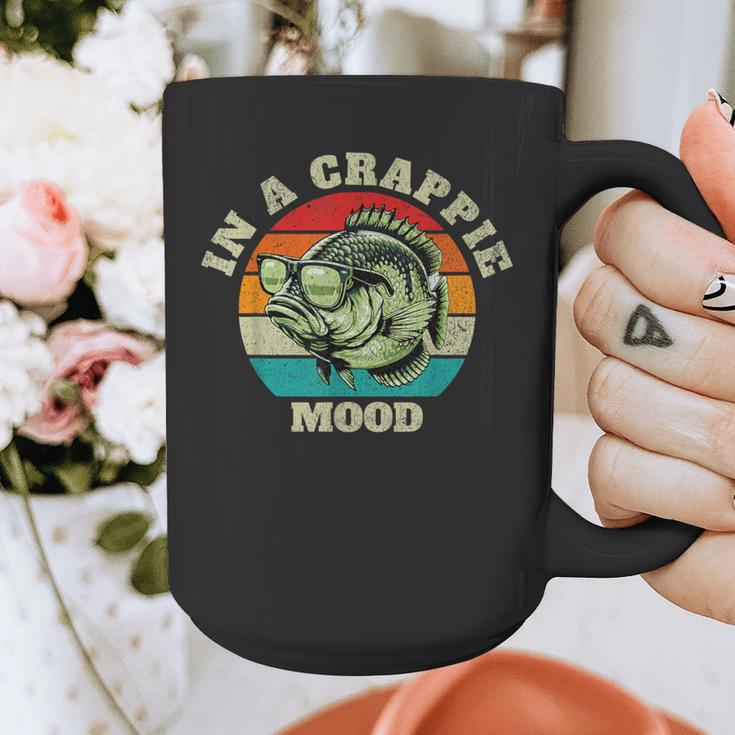 In A Crappie Mood Retro Fishing Sarcastic Dad Graphic Print Coffee Mug