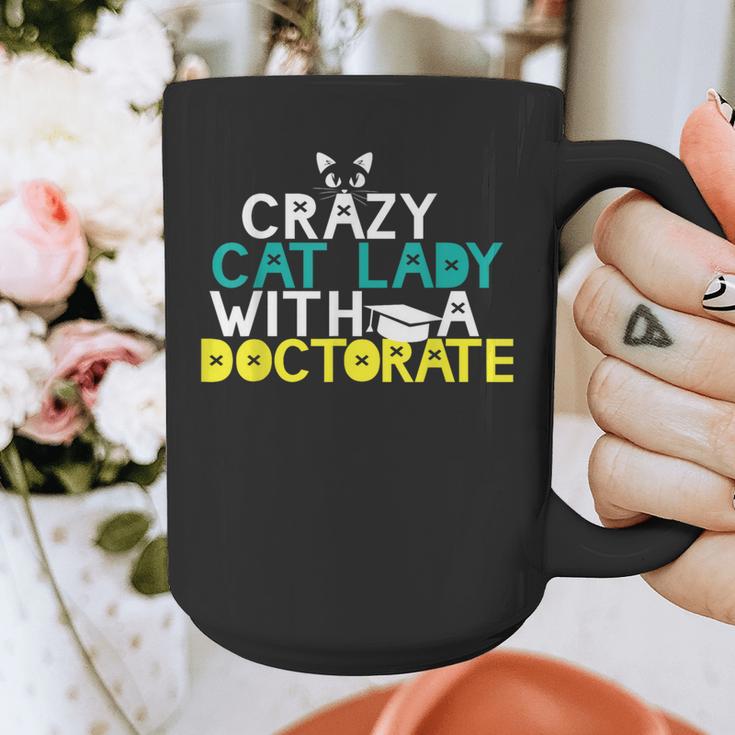 Crazy Cat Lady Doctorate Graduation T-Shirt Phd EdD Graphic Print Coffee Mug