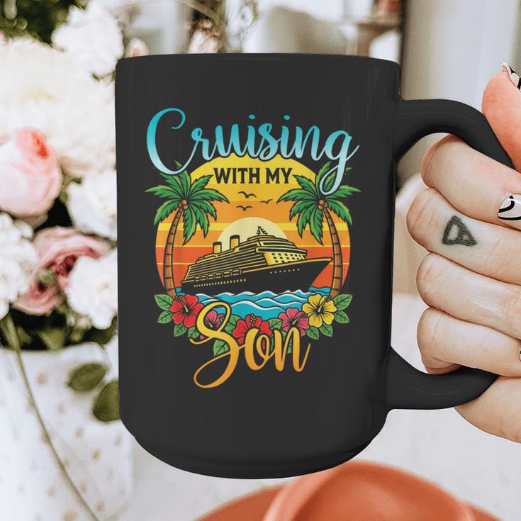 Cruising With My Son Mom Dad Cruise Vacation Matching Graphic Print Coffee Mug