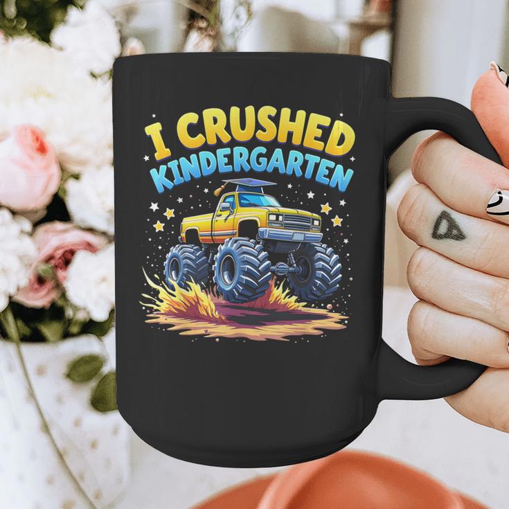 I Crushed Kindergarten Monster Truck Graduation Boys Kids Graphic Print Coffee Mug