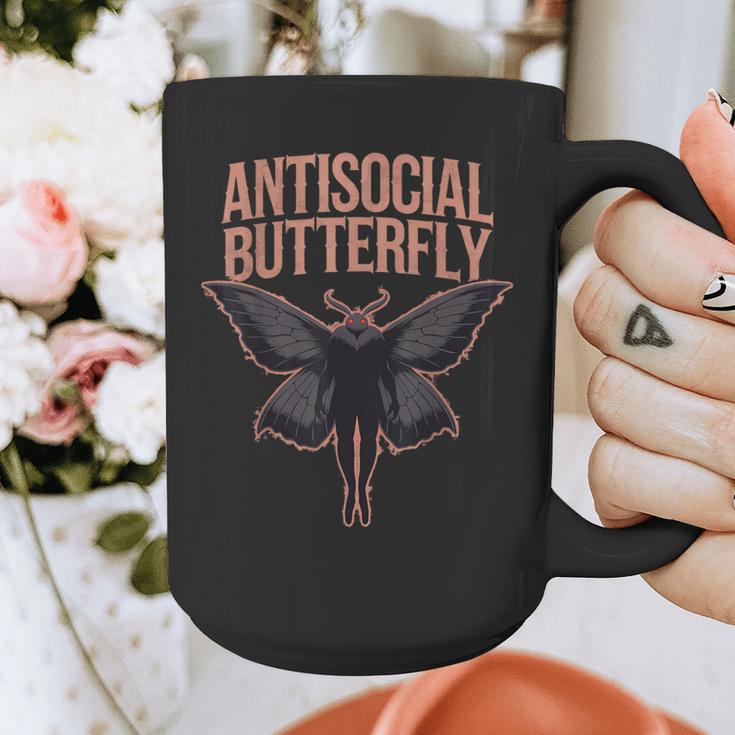 Cryptid Cryptozoology Mothman Introvert -Adults Butterfly Small Crew Neck Classic Fit Short Sleeve Polyester 100 Printed Blended Fabric Graphic Print Coffee Mug