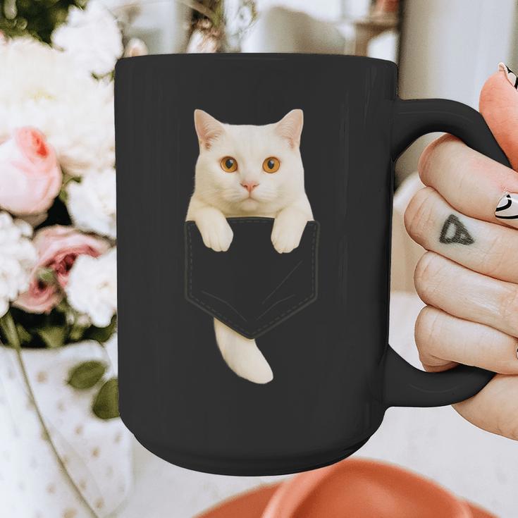 Cute Cat Pocket Cat Mom Cat Dad Cat Lover Graphic Print Coffee Mug