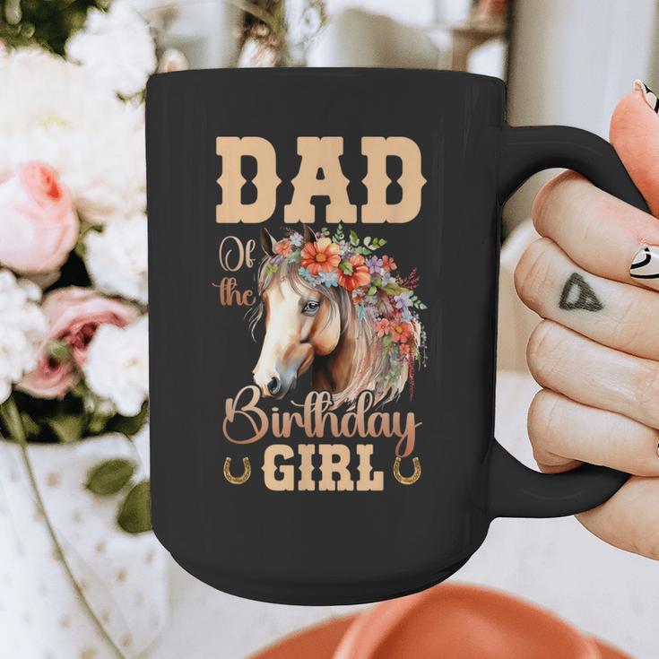 Cute Dad Of The Birthday Girl Horse Family Party Graphic Print Coffee Mug