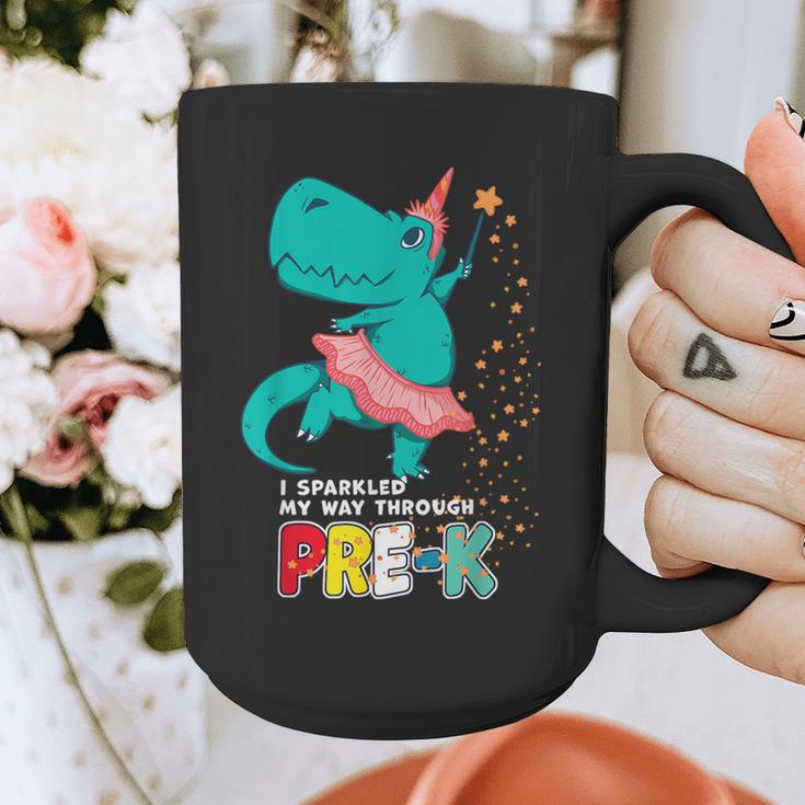 Cute Magical Ballerina Dino Unicorn Pre-K Graduation Graphic Print Coffee Mug