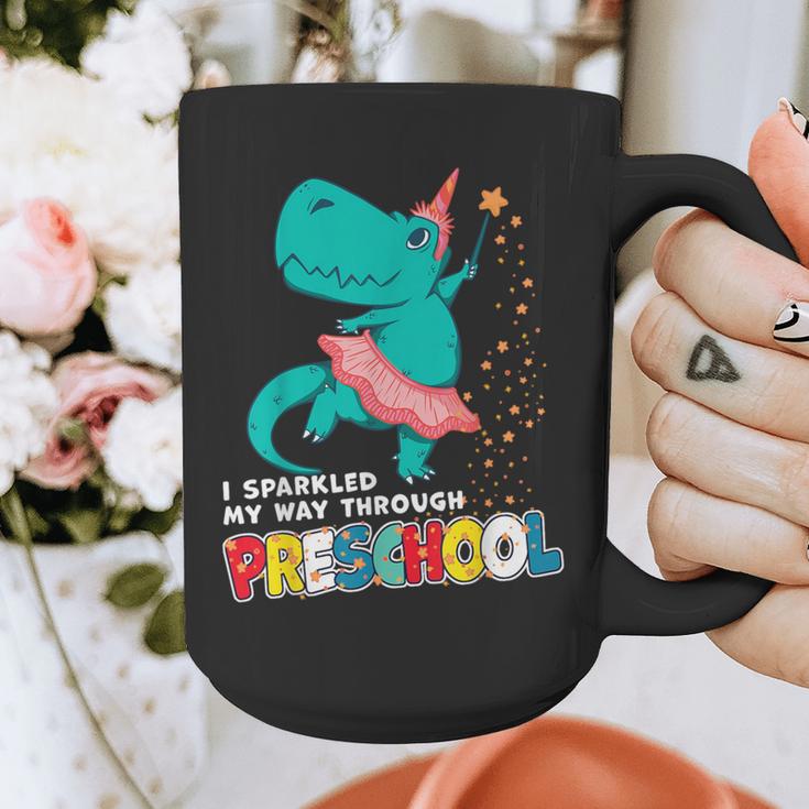 Cute Magical Ballerina Dino Unicorn Preschool Graduation Graphic Print Coffee Mug
