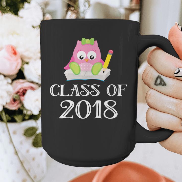 Cute Pink School Owl Class Of 2018 Graduation Graphic Print Coffee Mug