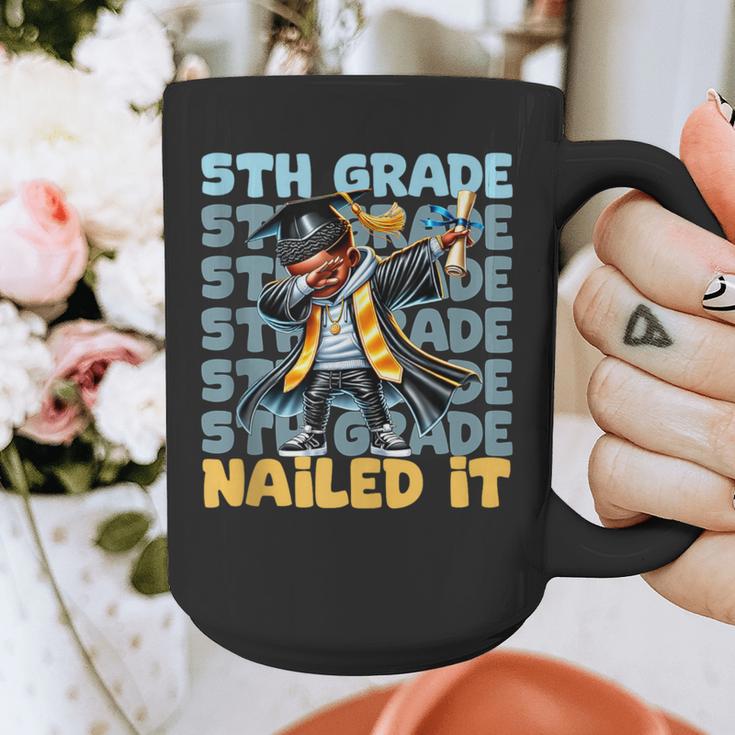 Dabbing Graduation Boy 5th Grade Nailed It Class Of 2025 Graphic Print Coffee Mug