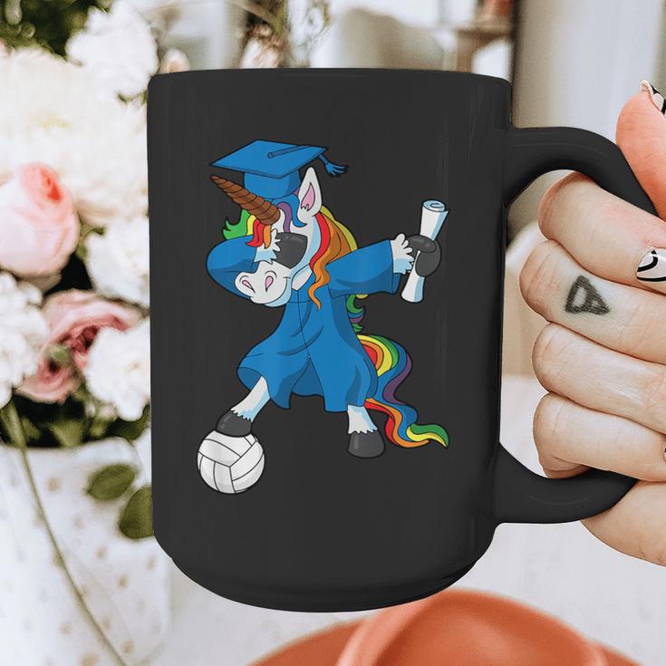 Dabbing Graduation Class 2023 Unicorn Volleyball Graphic Print Coffee Mug