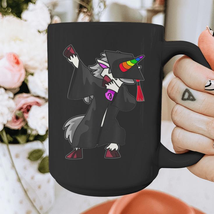 Dabbing Unicorn Cap And Gown Graduate 2021 Graduation Day Graphic Print Coffee Mug