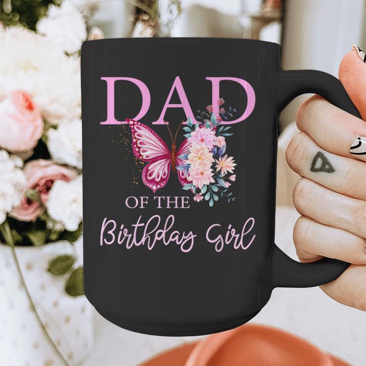 Dad 1st First Birthday Matching Family Butterfly Floral Graphic Print Coffee Mug