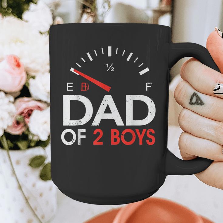 Dad Of 2 Boys Fuel Gas Gauge Father Of Two Sons Men Graphic Print Coffee Mug