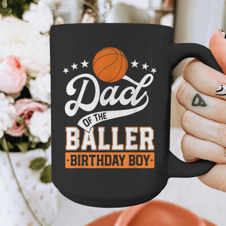 Dad Of The Baller Birthday Boy Basketball Themed Party Graphic Print Coffee Mug