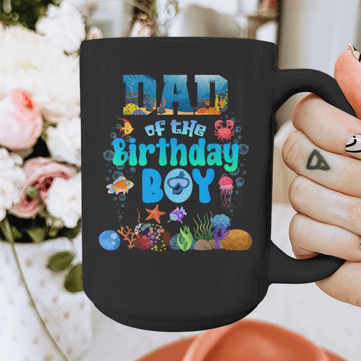 Dad Of The Birthday Boy Aquarium Sea Animals Matching Graphic Print Coffee Mug