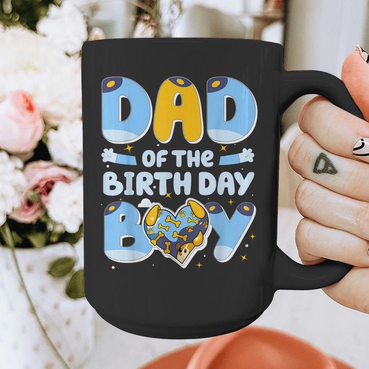 Dad Of The Birthday Boy Blue Dog Family Matching Graphic Print Coffee Mug