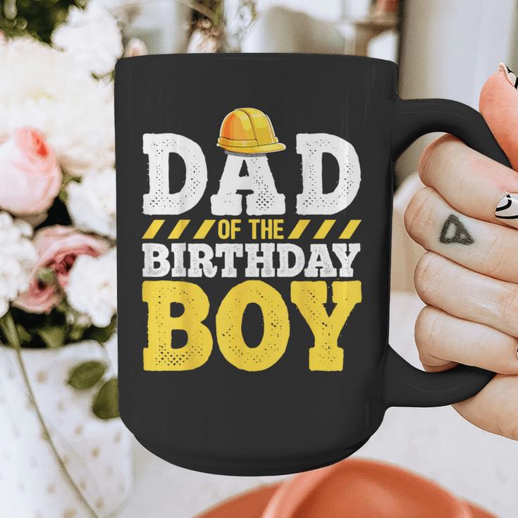 Dad Of The Birthday Boy Construction Birthday Party Hat Men Graphic Print Coffee Mug