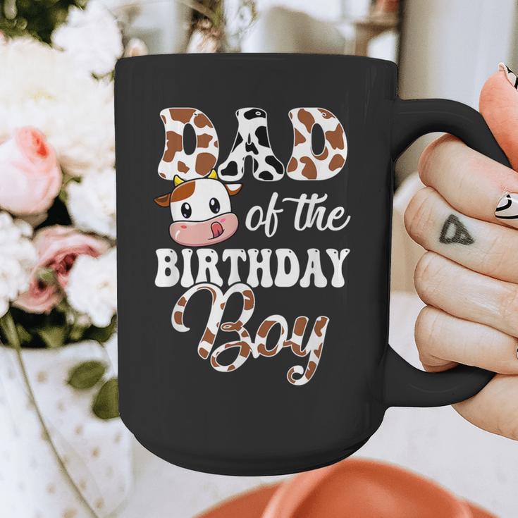 Dad Of The Birthday Boy Cow Farm 1St Birthday Boy Graphic Print Coffee Mug