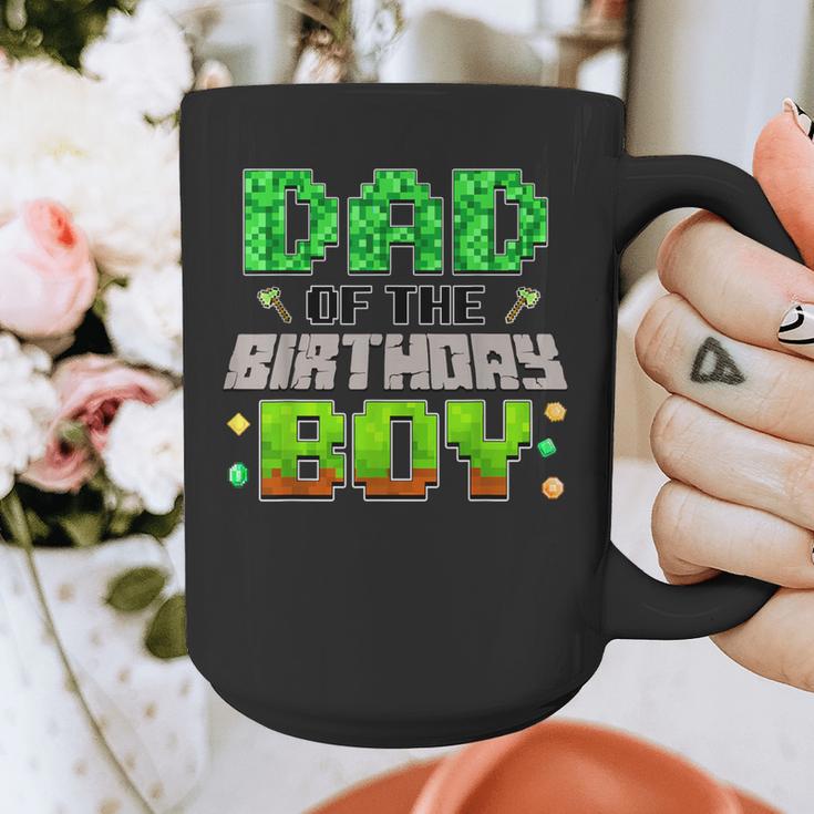 Dad Of The Birthday Boy Family Gaming Pixel Birthday Party Graphic Print Coffee Mug