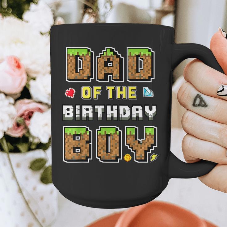 Dad Of The Birthday Boy Gamer Pixel Birthday Party Matching Graphic Print Coffee Mug