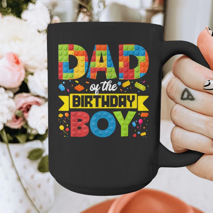 Dad Of The Birthday Boy Master Builder Kids Building Blocks Graphic Print Coffee Mug