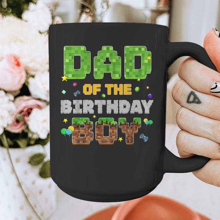 Dad Of The Birthday Boy Pixel Gamer Party Matching Family Graphic Print Coffee Mug