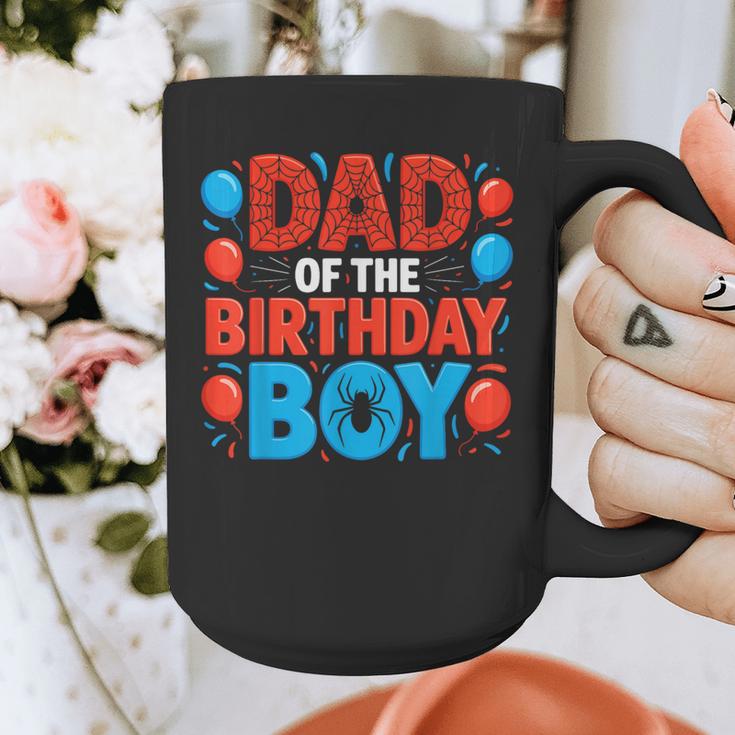Dad Of The Birthday Boy Spider Web Party Graphic Print Coffee Mug